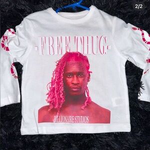 White and Pink Kids Long Sleeve Shirt